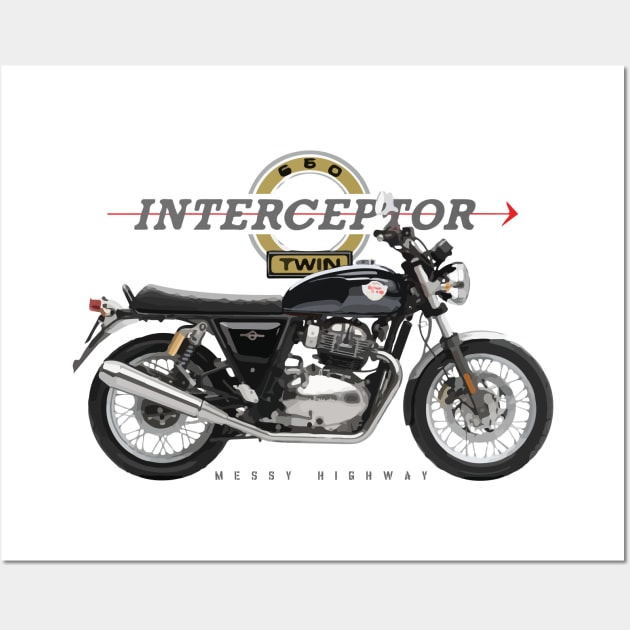 Royal Enfield Interceptor 650 19 black, sl Wall Art by MessyHighway